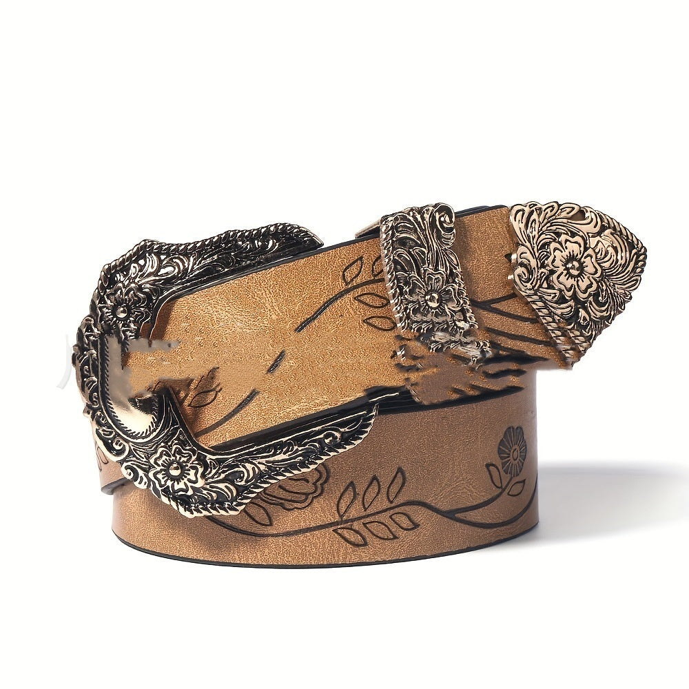 Ceinture pour femme en alliage gaufré style rétro décontracté et tendance