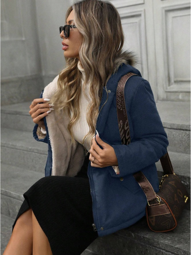 Parka décontractée à capuche Aveloria, taille cintrée, manteau d'hiver rembourré et isolant en polyfill synthétique