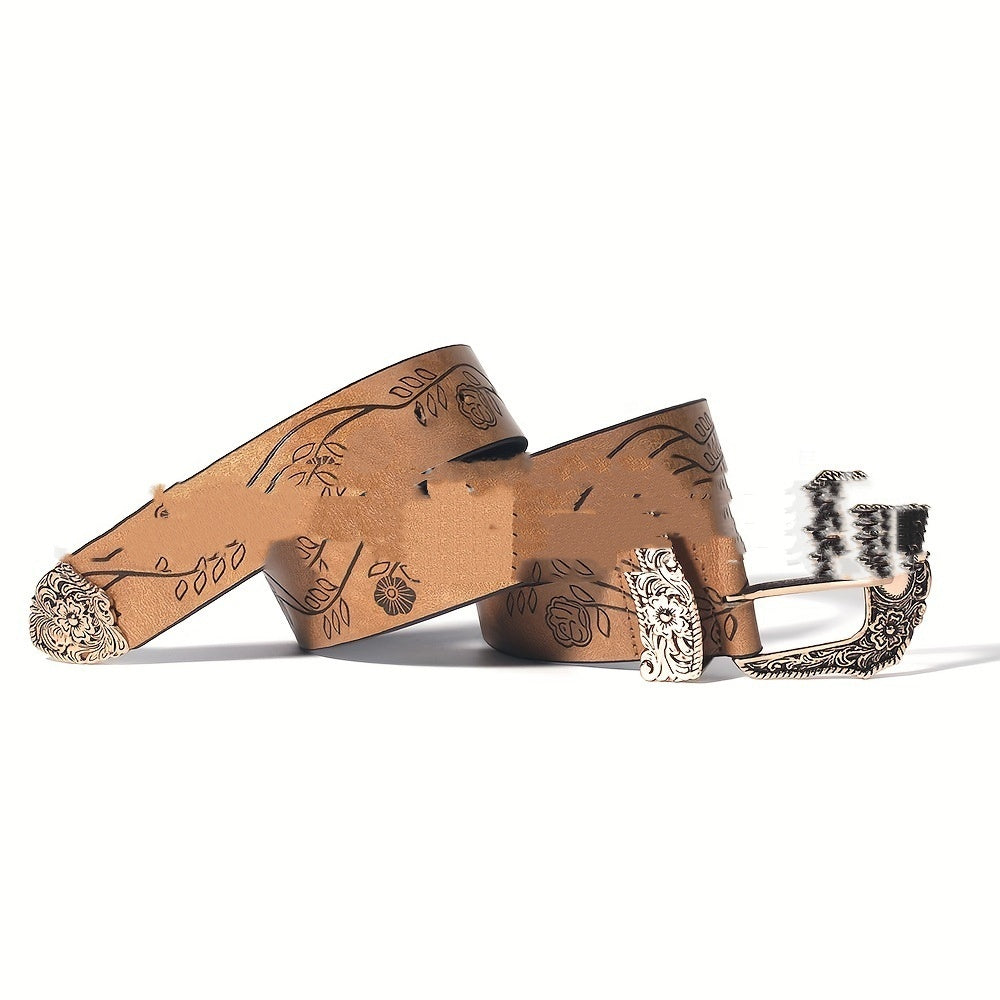 Ceinture pour femme en alliage gaufré style rétro décontracté et tendance
