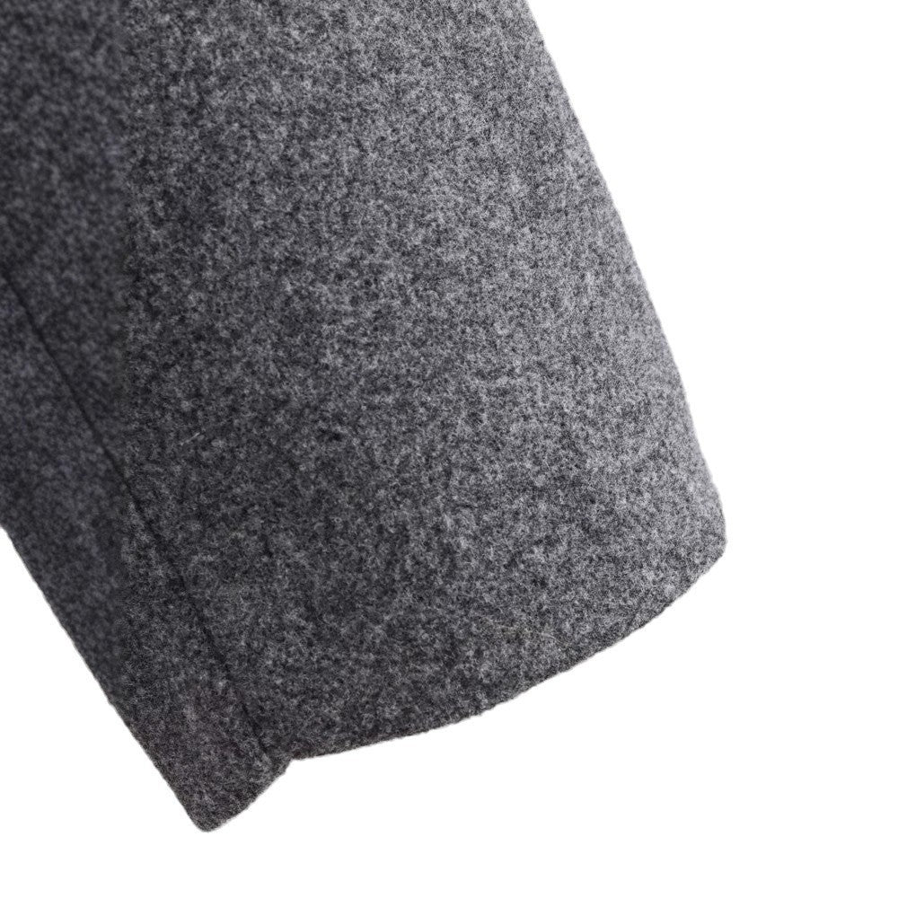 Veste de costume grise en laine pour femme, manteau court ample à double boutonnage